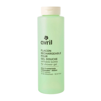 Avril, Refillable Shower Gel Bottle, Green, 350ml