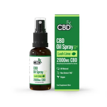 CBDfx, Organic CBD Oil Spray, Lush Lime, 30ml, 2000mg 