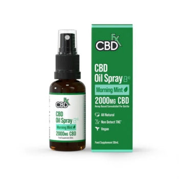 CBDfx, Organic CBD Oil Spray, Morning Mint, 30ml, 2000mg