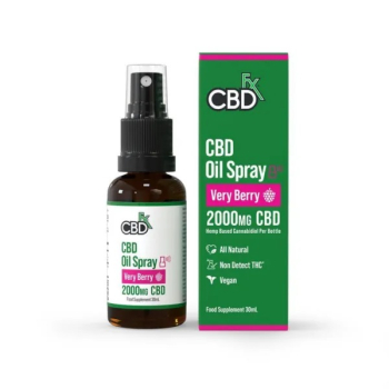 CBDfx, Organic CBD Oil Spray, Very Berry, 30ml, 2000mg