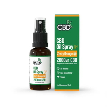 CBDfx, Organic CBD Oil Spray, Zesty Orange, 30ml, 2000mg