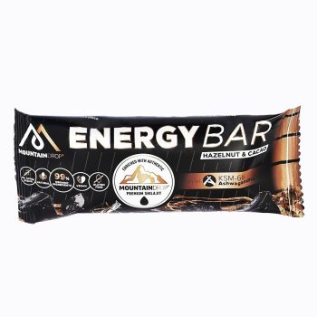 MountainDrop, Sugar Free Energy Bar Hazlenut Cacao with Ashwagandha & Shilajit, 45g /  Μπάρα Ενέργειας με Κακάο & Φουντούκι με Ασβαγκάντα & Shilajit, Χωρίς Πρόσθετη Ζάχαρη, 45γρ