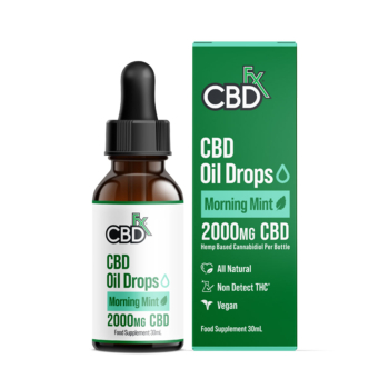 CBDfx, Organic CBD Tincture Oil, Morning Mint, 30ml, 2000mg